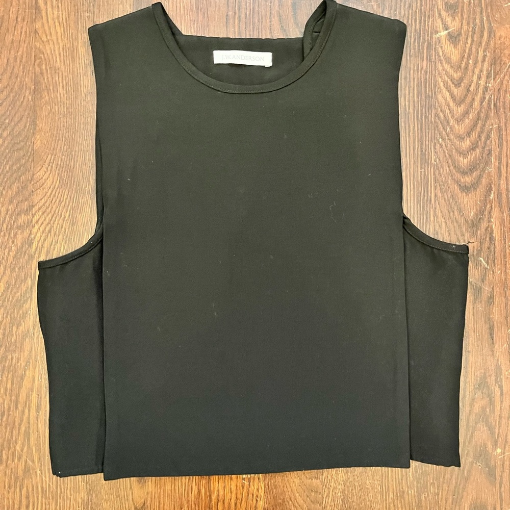 JW Anderson Black Cropped Satin Top. New condition!